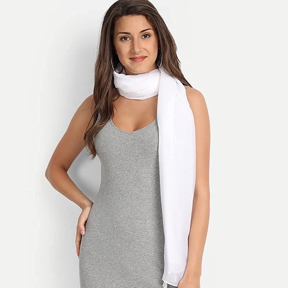 Tory Burch White Cotton Scarf - Picture 3 of 8